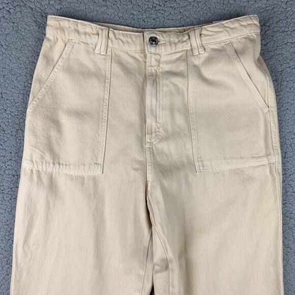 zara high waist wide leg pants Women’s XL (32 Waist)‎ cream 8197/215 New Office - Picture 8 of 16